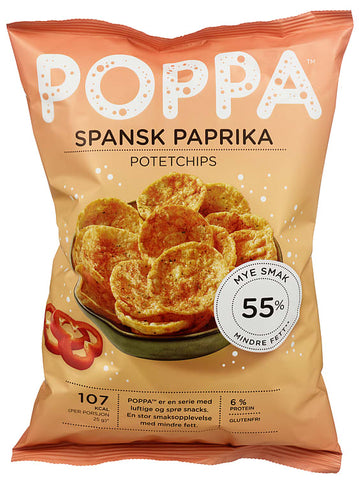 Sørlandschips Poppa snacks paprika (low-fat) 75 grams
