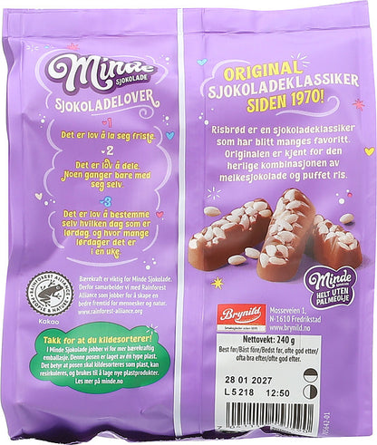 Minde Rice choclate 240 gram (Risbrød)