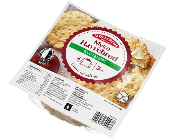 Soft oat bread gluten-free (Havrebrød) 225 grams