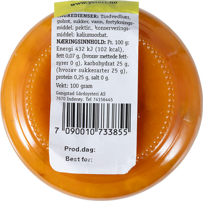 Gangstad Buckthorn marmelade 100 gram (Tindvedbær marmelade)