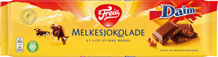 Freia Milk Chocolate Daim 200 grams (Melkesjokolade)