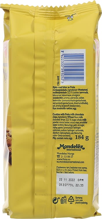 Freia Melkesjokolade / Milk chocolate cookies 184 gram (kjeks)
