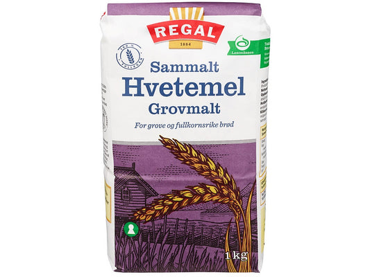 Regal Coarse Whole wheat flour (grovmalt sammalt hvetemel) 1 Kg