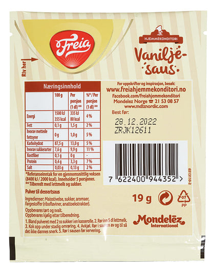 Freia Vanilla sauce mix (til koking) 19 grams