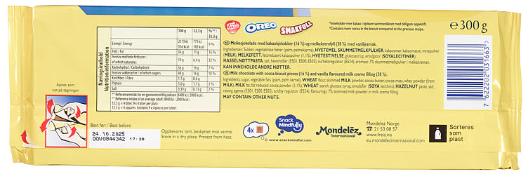 Freia Milk chocolate extra Oreo 300 grams (Melkesjokolade smakfull)