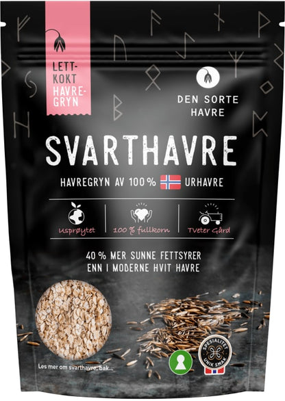 Den Sorte Havre Black Rolled Oats 500 grams (Svarthavre)
