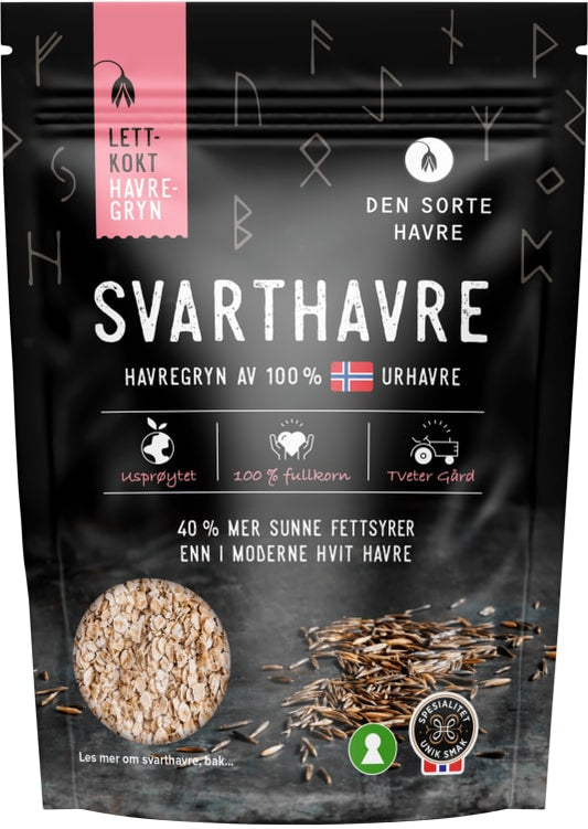 Den Sorte Havre Black Rolled Oats 500 grams (Svarthavre)