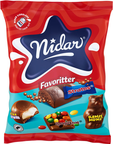 Nidar favourites Stratos mixed candy 200 gram (Stratos favoritter)