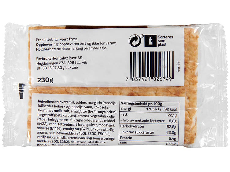 Vestlandslefsa Lefsegodt pastry w/choco 230 gram (2-pack)