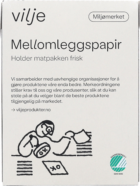 Sandwich greaseproof paper (Mellomleggspapir) 500 sheets