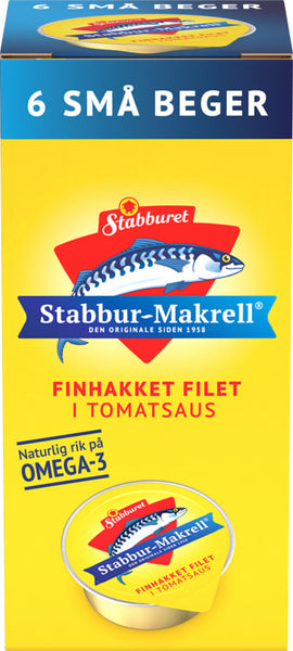 Stabburet mackarel in tomato sauce 6x22gram (Stabburet makrell i tomat)