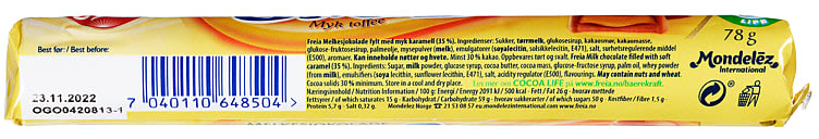 Freia Smil chocolate with caramel filling 78 gram