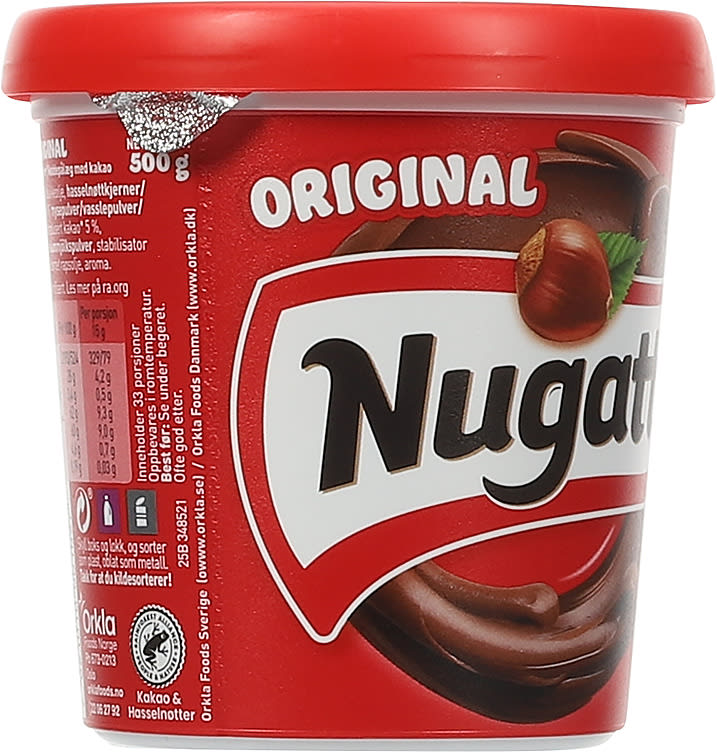 Nugatti Original chocolate / nut spread 500 gram (Sjokolade / nøtte pålegg)