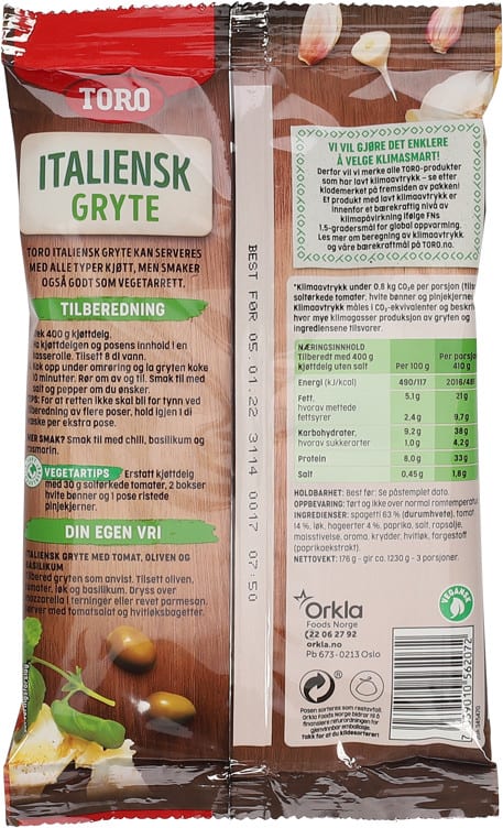 Toro Italian Stew (Italiensk gryte) 173 gram