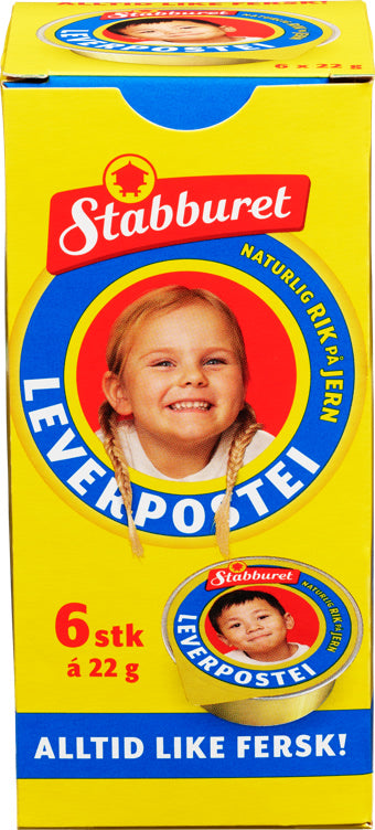Stabburet liver pate portion 6x22 grams (Leverpostei porsjon)