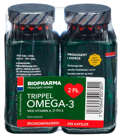 Biopharma Tripple Omega-3 - 144 capsules