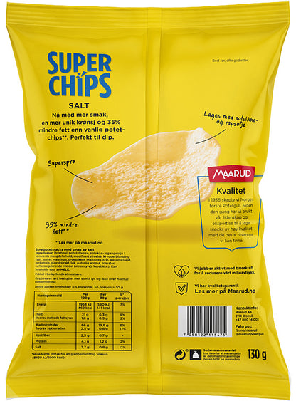 Maarud Superchips potatochips salt 130 gram