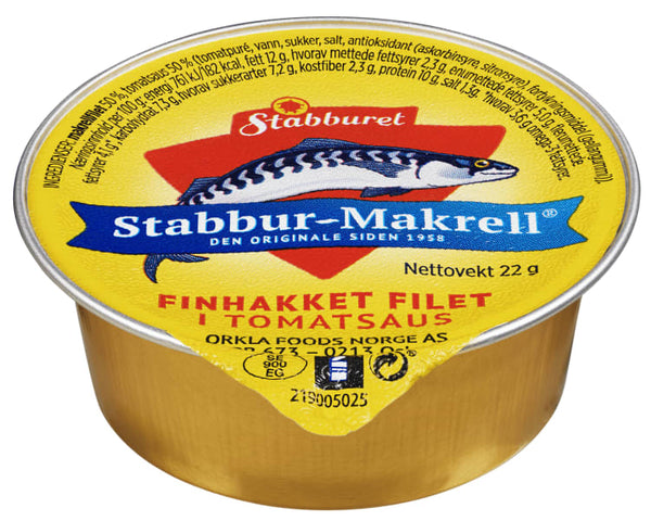 Stabburet mackarel in tomato sauce 6x22gram (Stabburet makrell i tomat)