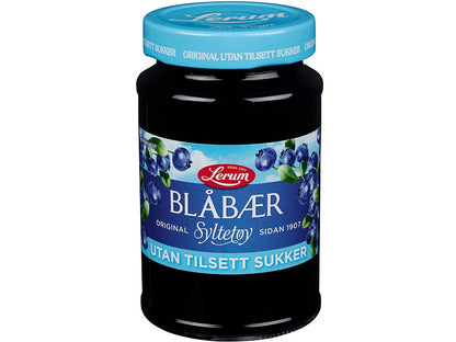 Lerum Blueberry Jam 435g – Norwegian blabaer jam no added sugar with fast worldwide shipping