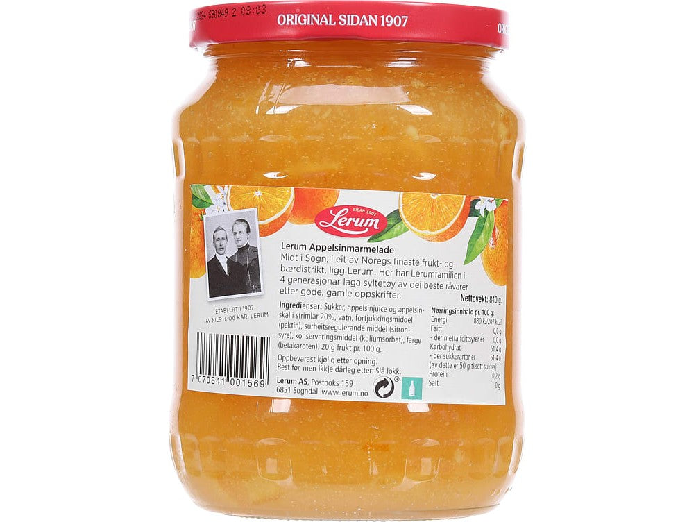Lerum orange marmalade (appelsinmarmelade) 840g – authentic Norwegian food from Norway with fast worldwide shipping
