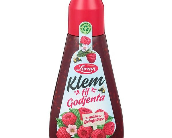 Lerum Klem Raspberry jam 415 gram (Bringebær syltetøy) Norwegian Foodstore