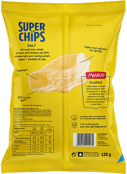 Maarud Superchips potatochips salt 130 gram