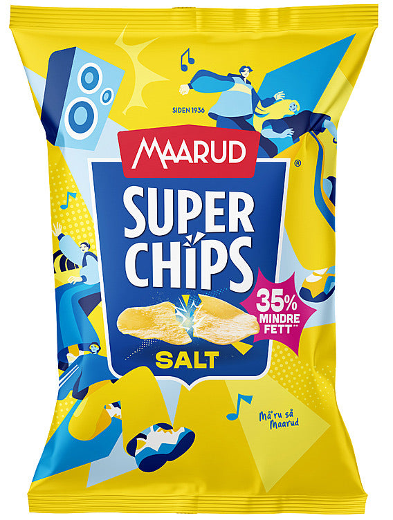 Maarud Superchips potatochips salt 130 gram