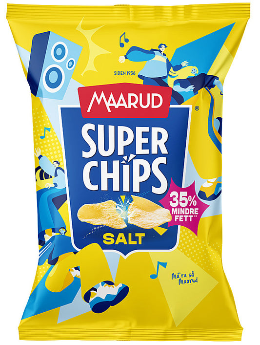 Maarud Superchips potatochips salt 130 gram
