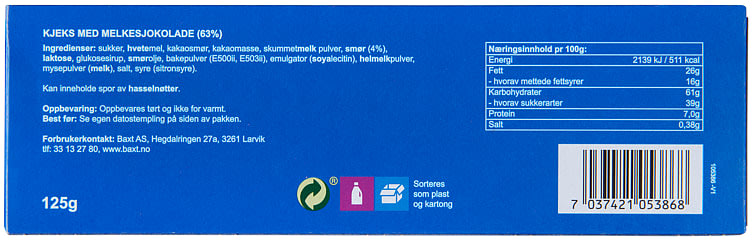 Maestro chocolate biscuits (sjokokjeks) 125g – authentic Norwegian cookies from Norway with fast worldwide shipping
