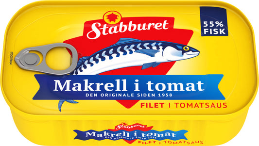 Stabbur Mackerel in tomato sauce 110 gram (Makrell i tomat) Norwegian Foodstore
