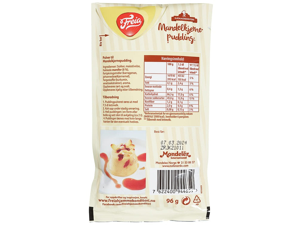 Freia Almond pudding (Mandelkjerne) 96 gr Norwegian Foodstore