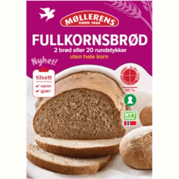 Møllerens wholemeal bread mix 1 Kg (Grovbrød fullkorn melblanding)