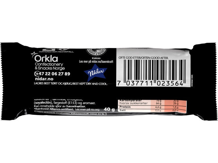 Nero chocolate with licorice filling 40 gram – Norwegian Foodstore