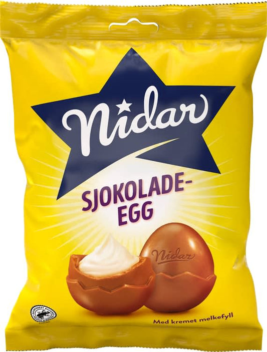 Nidar Easter Chocolate Eggs (sjokolade egg) 187g – authentic Norwegian Easter chocolate (påske) from Norway with fast worldwide shipping
