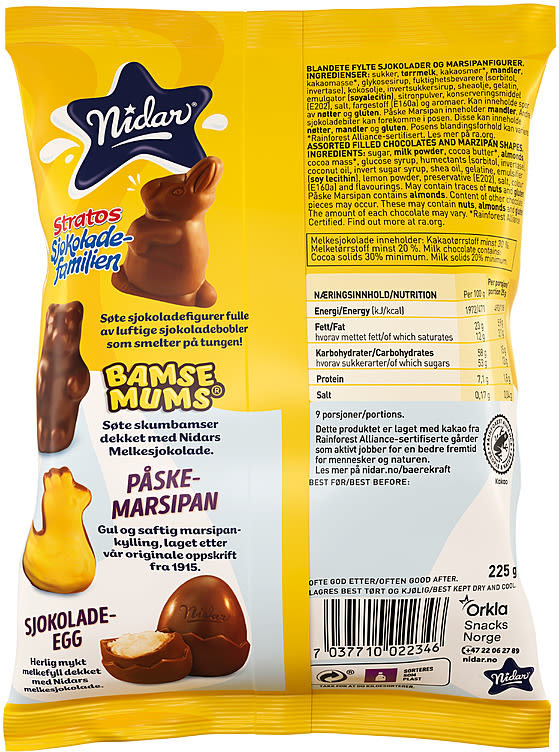 Nidar Easter Favorites (Påske Favoritter) 225g – authentic Norwegian Easter chocolate mix from Norway with fast worldwide shipping