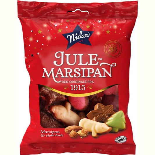 Nidar Christmas marzipan & milk chocolate 130 / 193 grams (Jule marsipan)