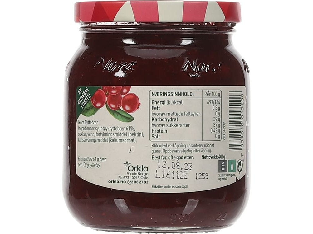 Nora Lingonberry jam 400 gram