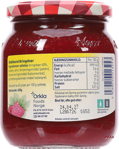 Stabburet Raspberry jam 400 gram - Norwegian Foodstore