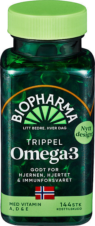 Biopharma Tripple Omega-3 - 144 capsules Norwegian Foodstore