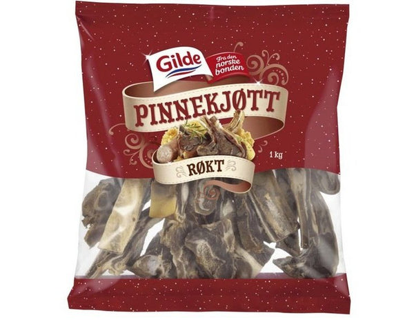 Gilde Pinnekjøtt salted / smoked cured lamb (Røkt) 1 kg Norwegian Foodstore