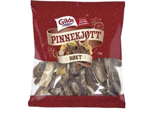 Gilde Pinnekjøtt salted / smoked cured lamb (Røkt) 1 kg Norwegian Foodstore