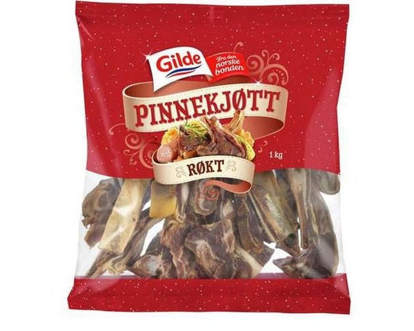 Gilde Pinnekjøtt salted / smoked cured lamb (Røkt) 1 kg Norwegian Foodstore
