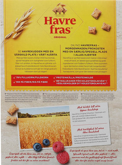 Quaker Havrefras 375g (frokost blanding cereal) – authentic Norwegian breakfast cereal from Norway with fast worldwide shipping