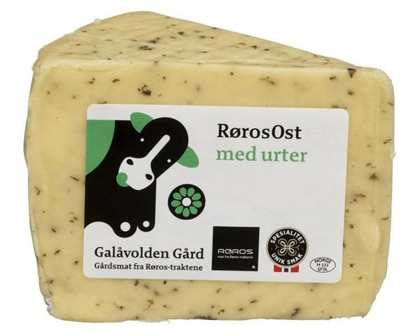 Røros Cheese with herbs ca. 270 gram (Hvitost) Norwegian Foodstore
