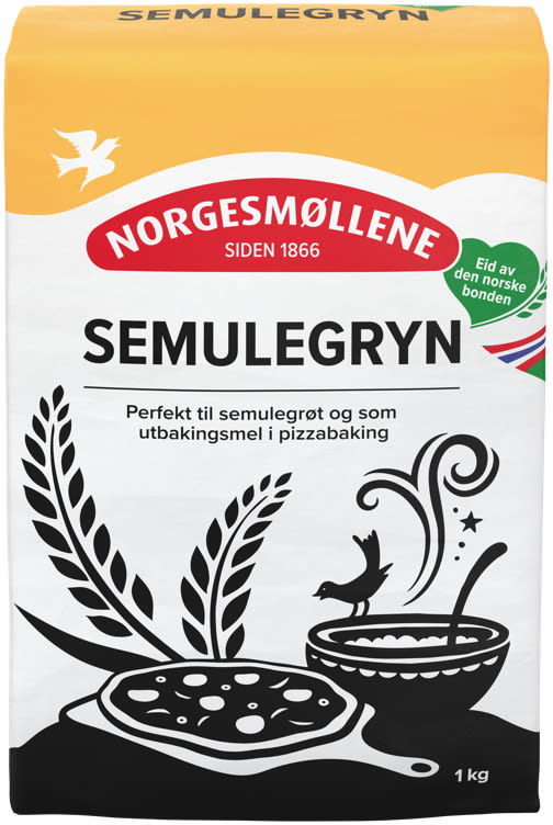 Semolina (semulegryn) 1 kg – authentic Norwegian food ingredient from Norway with fast worldwide shipping
