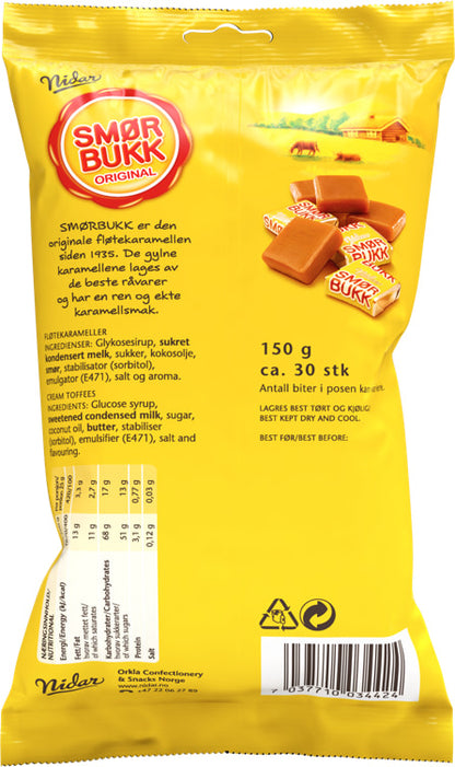 Nidar Smørbukk caramels 150 grams Norwegian Foodstore