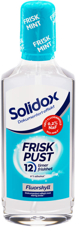 Solidox Frisk Pust fluoride mouthwash 500 ml – front