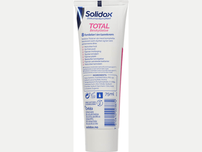 Solidox Total Protection Toothpaste 75 ml – ingredients and directions