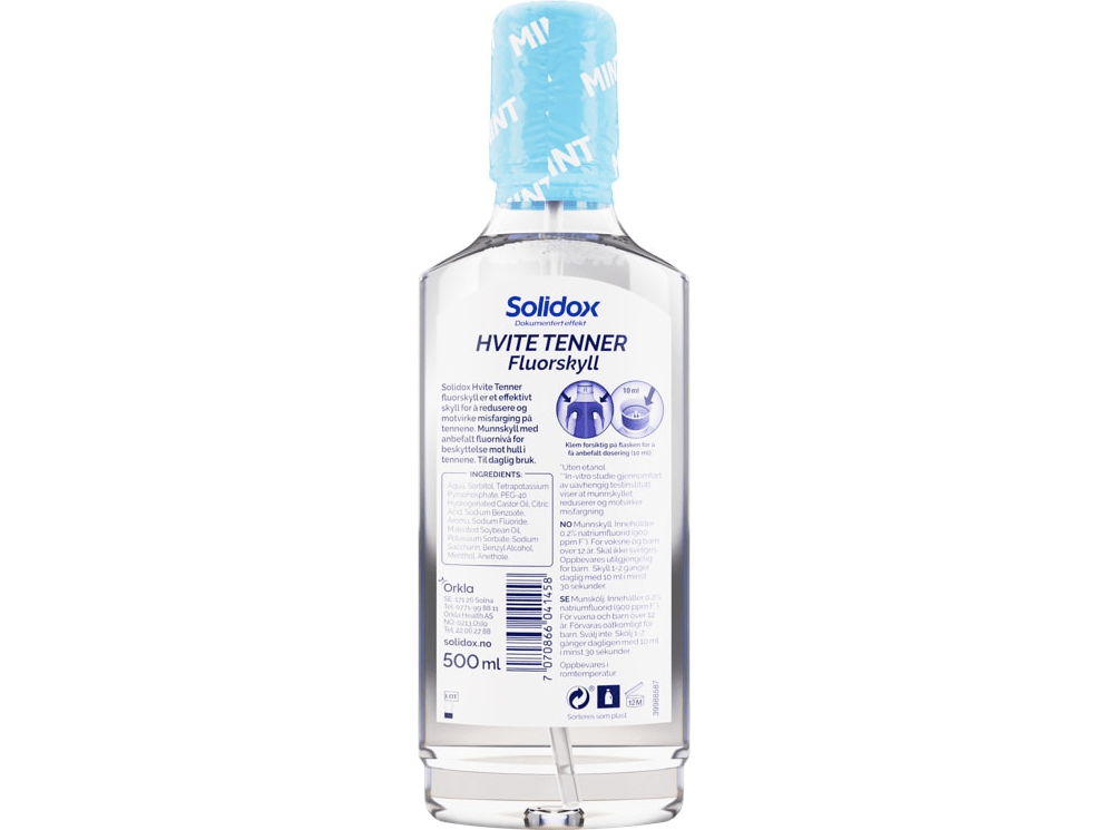 Solidox White Teeth Mouthwash 500 ml – ingredients and directions