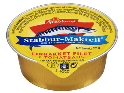 Stabburet mackerel in tomato sauce 6x22g – Norwegian makrell i tomat portions with fast worldwide shipping